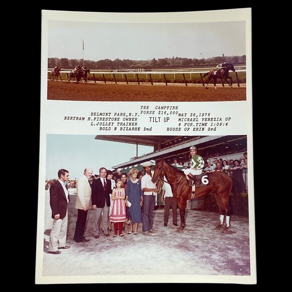Vintage 1978 Belmont Park Winner Circle Photo Tilt Up Michael Venezia